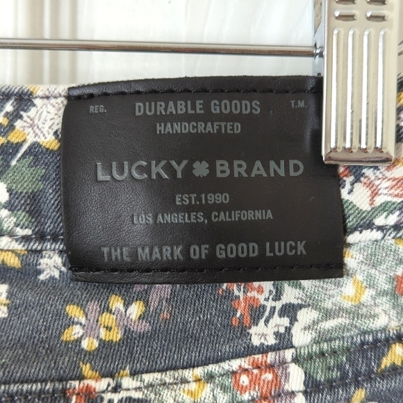 Lucky Brand Lolita Floral Low Rise Ankle Cropped Skinny Jeans Gray 00/24 - Picture 15 of 16